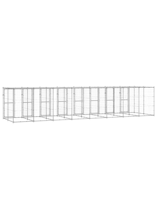 Suņu voljērs ar jumtu, 19,36 m², cinkots tērauds