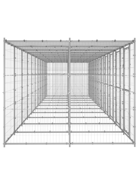 Suņu voljērs ar jumtu, 26,62 m², cinkots tērauds