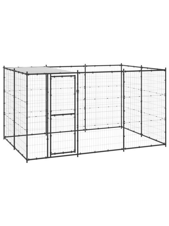 Suņu voljērs ar jumtu, 7,26 m², tērauds