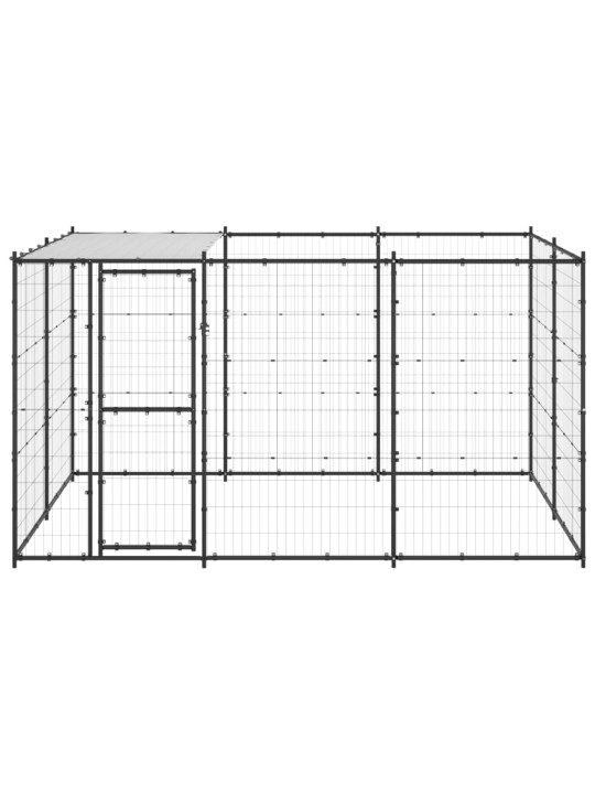 Suņu voljērs ar jumtu, 7,26 m², tērauds
