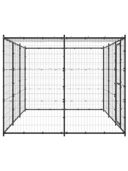 Suņu voljērs ar jumtu, 7,26 m², tērauds