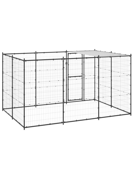 Suņu voljērs ar jumtu, 7,26 m², tērauds