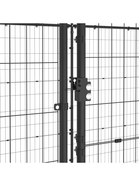 Suņu voljērs ar jumtu, 7,26 m², tērauds