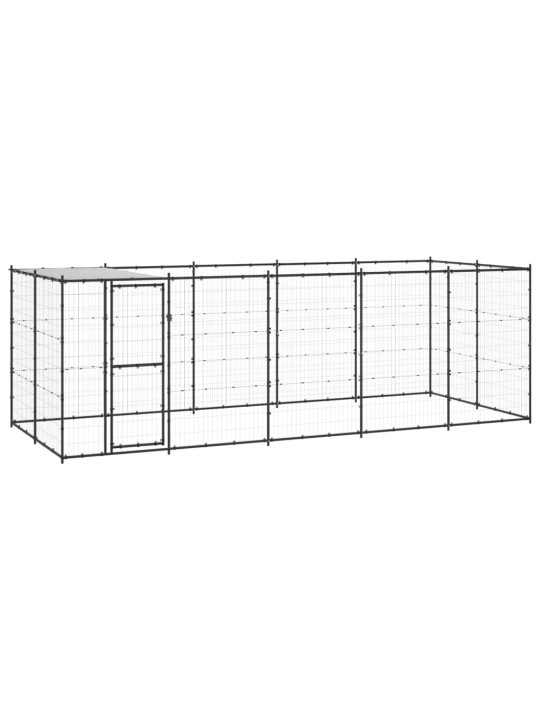 Suņu voljērs ar jumtu, 12,1 m², tērauds