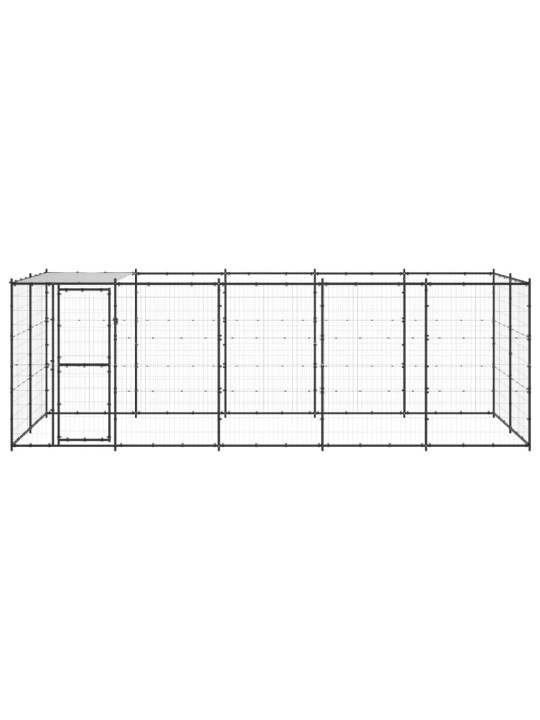 Suņu voljērs ar jumtu, 12,1 m², tērauds