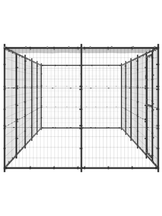 Suņu voljērs ar jumtu, 12,1 m², tērauds