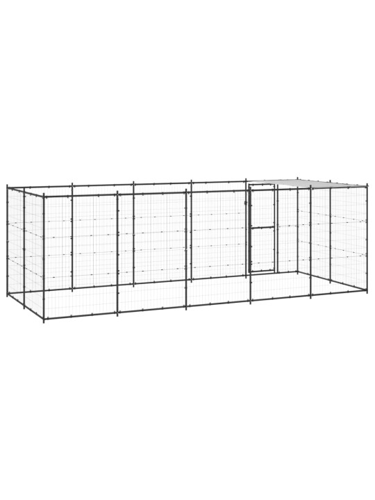 Suņu voljērs ar jumtu, 12,1 m², tērauds
