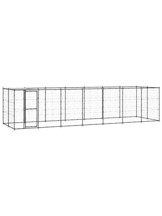 Suņu voljērs ar jumtu, 16,94 m², tērauds