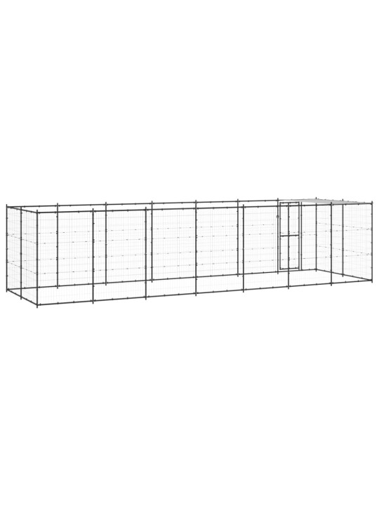 Suņu voljērs ar jumtu, 16,94 m², tērauds