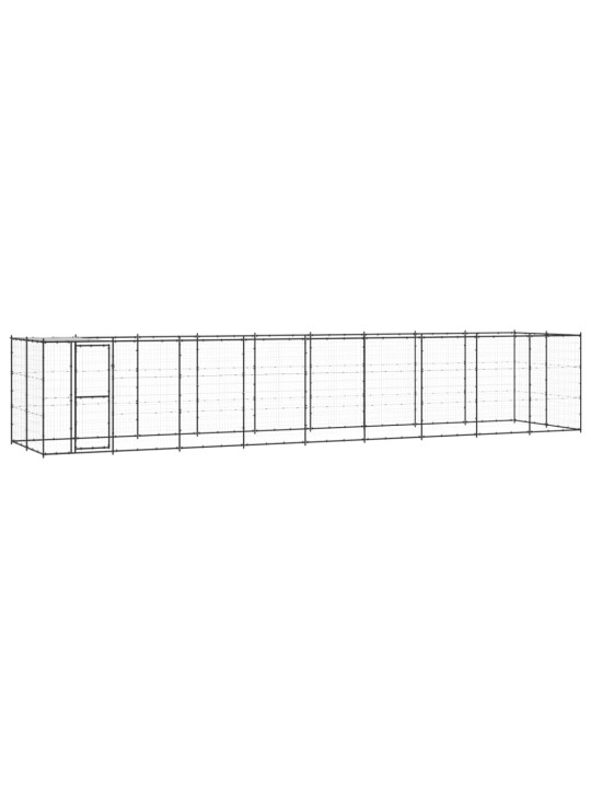 Suņu voljērs ar jumtu, 21,78 m², tērauds