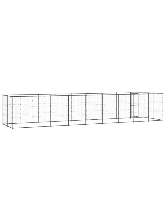 Suņu voljērs ar jumtu, 21,78 m², tērauds