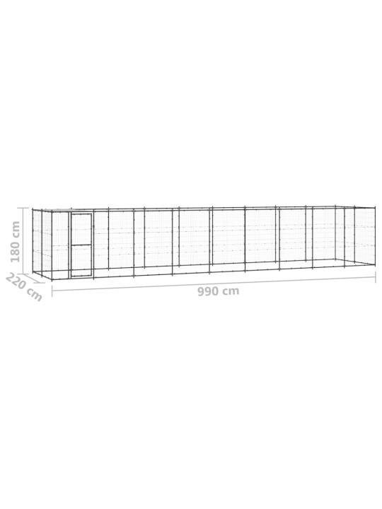 Suņu voljērs ar jumtu, 21,78 m², tērauds