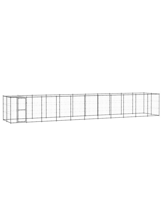 Suņu voljērs ar jumtu, 26,62 m², tērauds