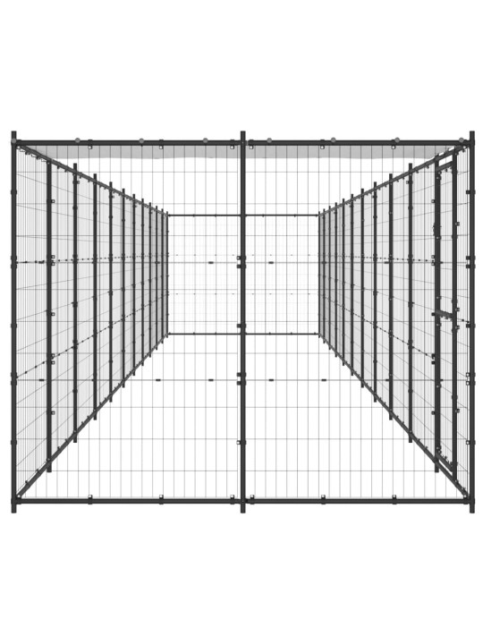 Suņu voljērs ar jumtu, 26,62 m², tērauds