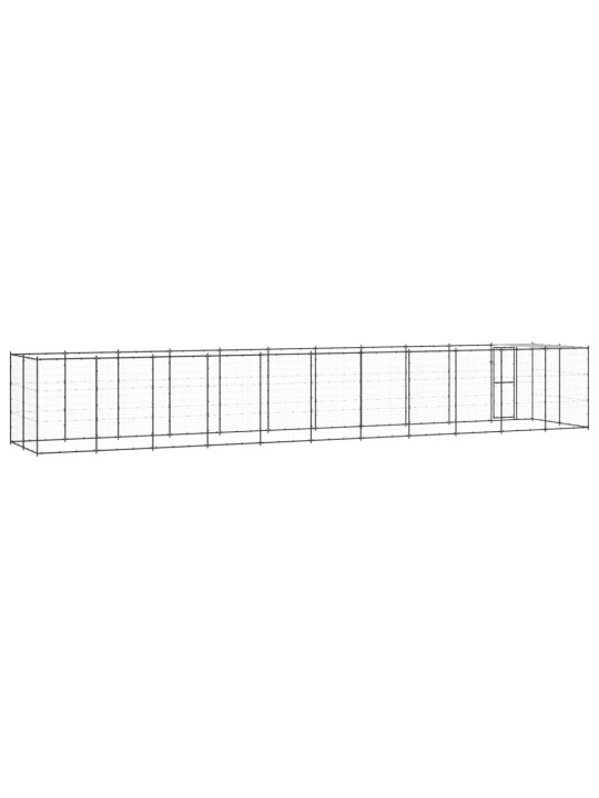 Suņu voljērs ar jumtu, 26,62 m², tērauds