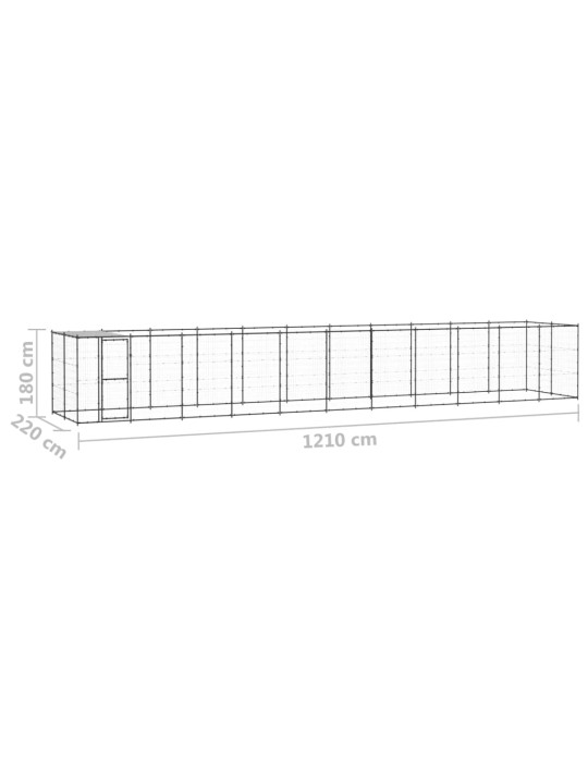 Suņu voljērs ar jumtu, 26,62 m², tērauds