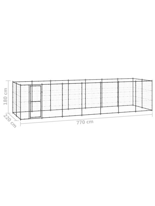 Suņu voljērs, 16,94 m², tērauds