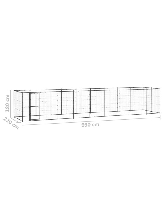 Suņu voljērs, 21,78 m², tērauds