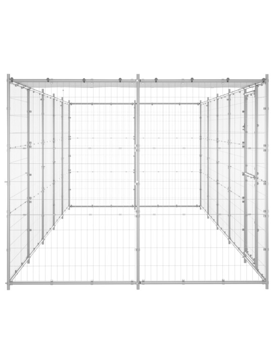 Suņu voljērs ar jumtu, 12,1 m², cinkots tērauds