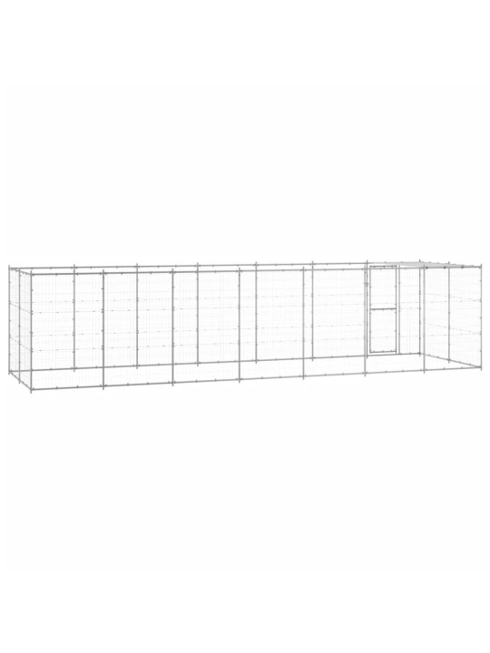 Suņu voljērs ar jumtu, 16,94 m², cinkots tērauds