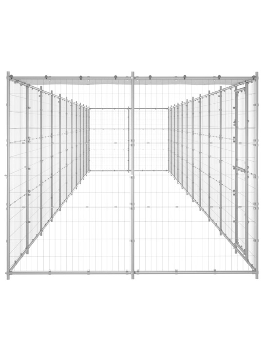 Suņu voljērs ar jumtu, 26,62 m², cinkots tērauds