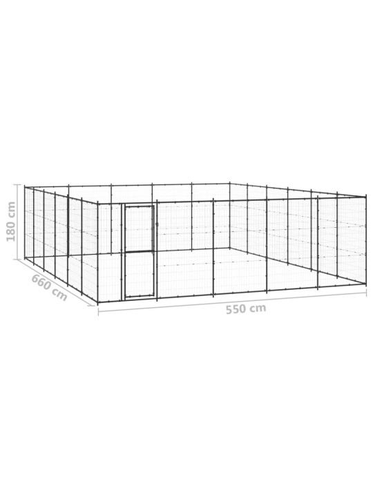 Suņu voljērs, 36,3 m², tērauds