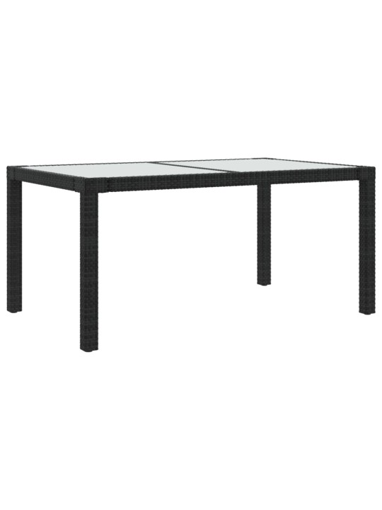 Dārza galds, 150x90x75 cm, rūdīts stikls, mākslīgā rotangpalma