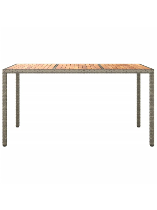 Dārza galds, 150x90x75 cm, pelēka pe rotangpalma, akācijas koks