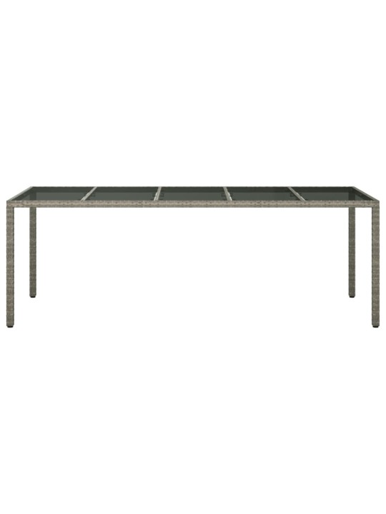 Dārza galds, 250x100x75cm, rūdīts stikls, pelēka pe rotangpalma