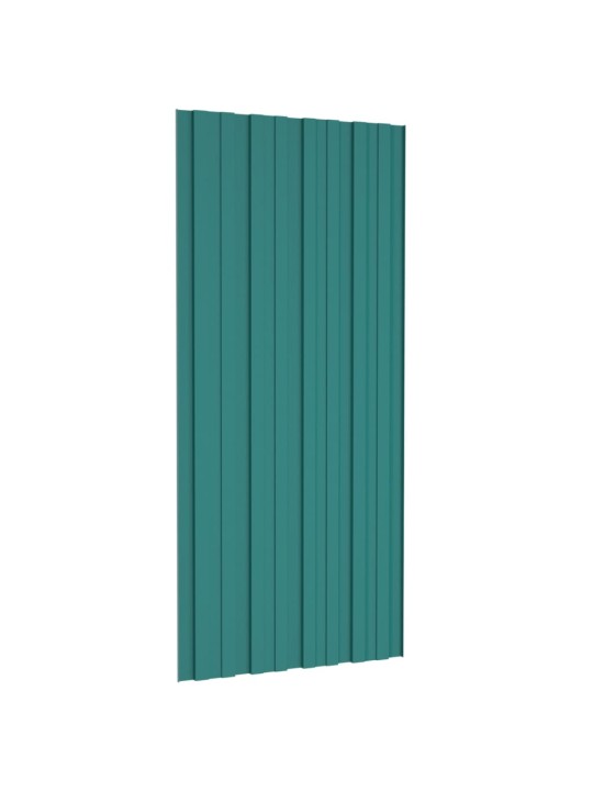 Jumta paneļi, 12 gab., cinkots tērauds, zaļi, 100x45 cm