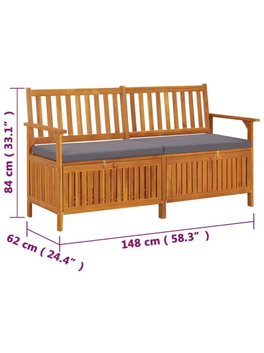 Sols ar glabāšanas nodalījumu, 148 cm, akācijas masīvkoks