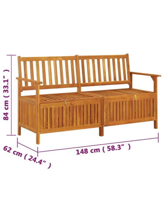 Sols ar glabāšanas nodalījumu, 148 cm, akācijas masīvkoks