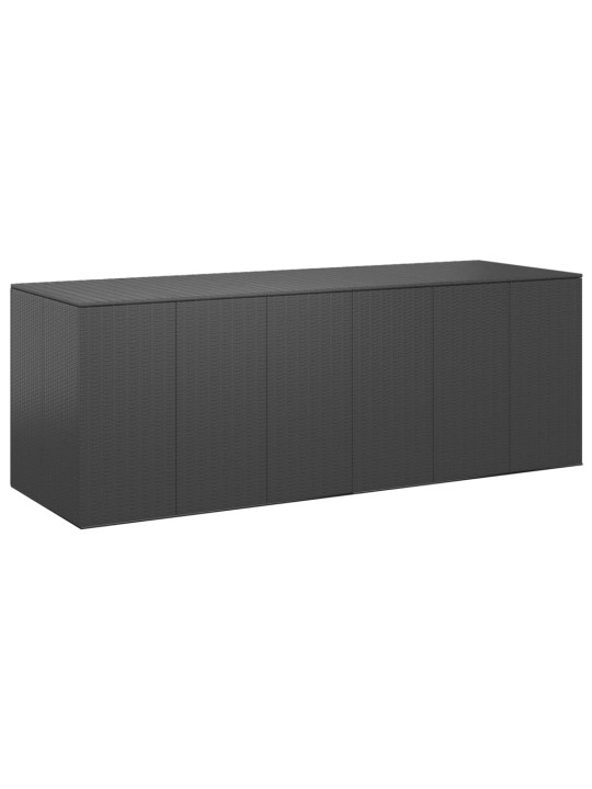 Dārza spilvenu kaste, 291x100,5x104 cm, melna pe rotangpalma