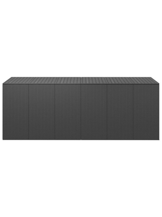 Dārza spilvenu kaste, 291x100,5x104 cm, melna pe rotangpalma