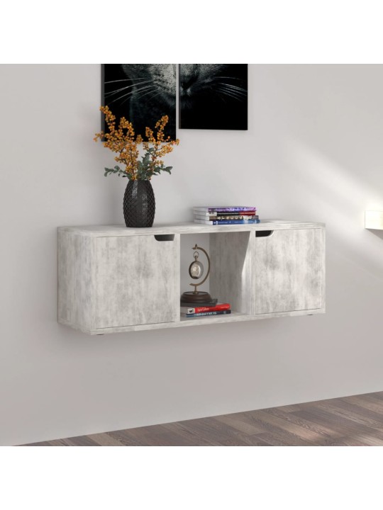 Tv skapītis, 88,5x27,5x30,5 cm, betona krāsa, inženierijas koks