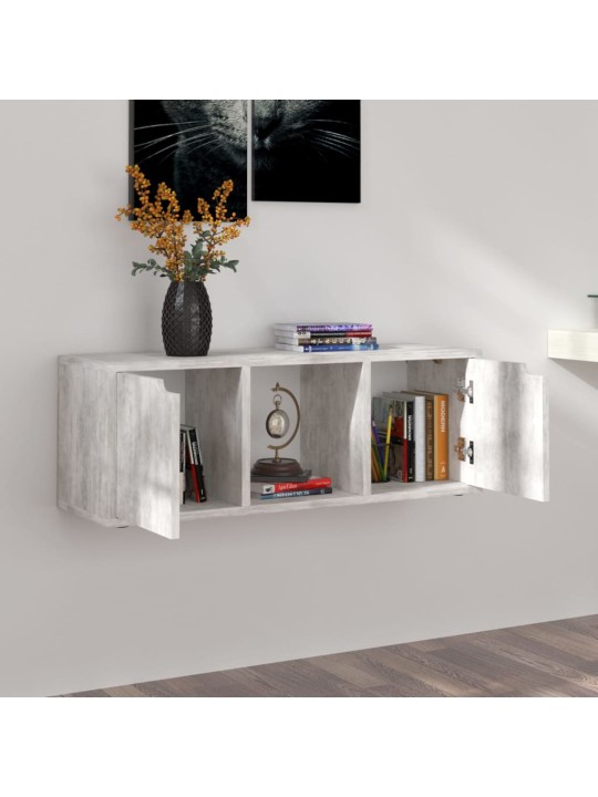 Tv skapītis, 88,5x27,5x30,5 cm, betona krāsa, inženierijas koks