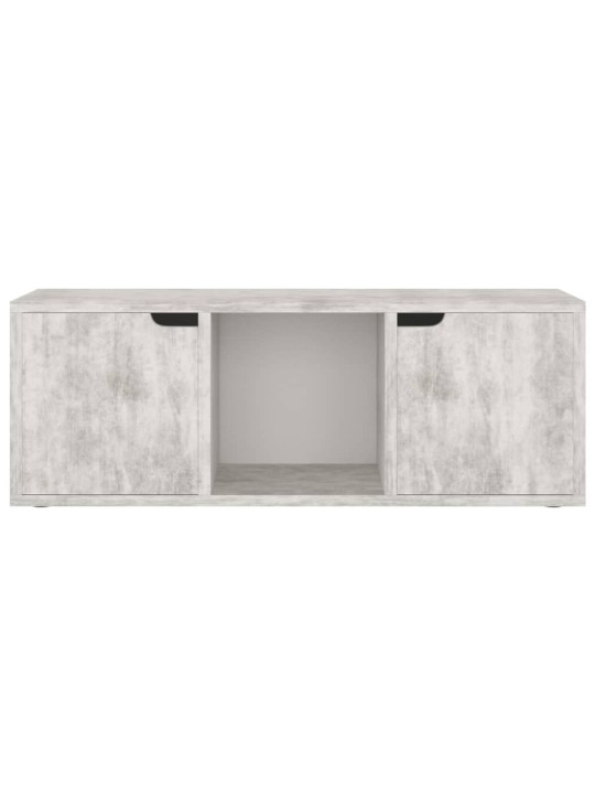Tv skapītis, 88,5x27,5x30,5 cm, betona krāsa, inženierijas koks