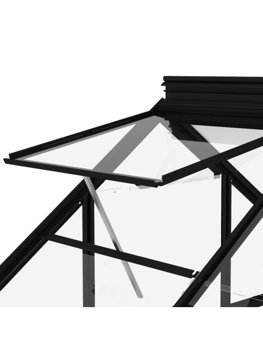 Stikla siltumnīca, antracītpelēka, 155x200,5x191 cm, alumīnijs