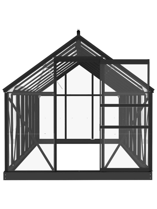 Stikla siltumnīca, antracītpelēka, 155x395,5x191 cm, alumīnijs