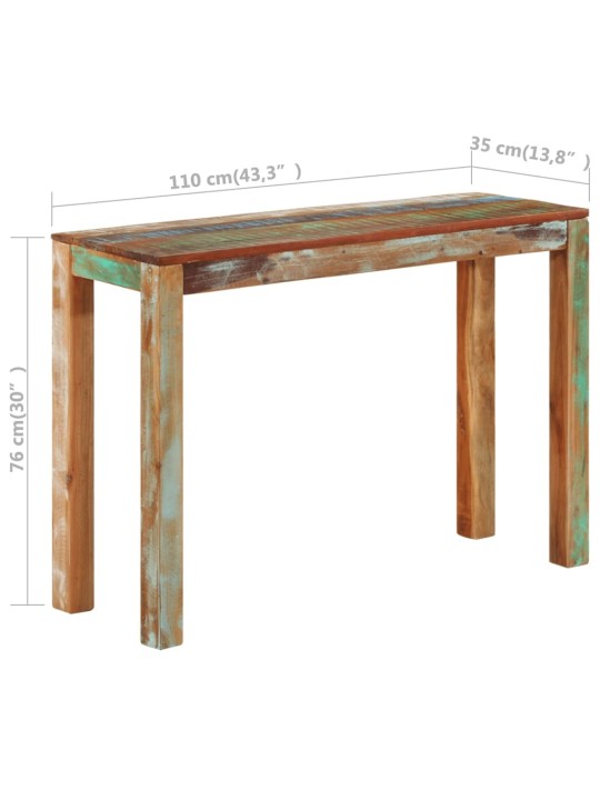 Konsoles galdiņš, 110x35x76 cm, pārstrādāts masīvkoks
