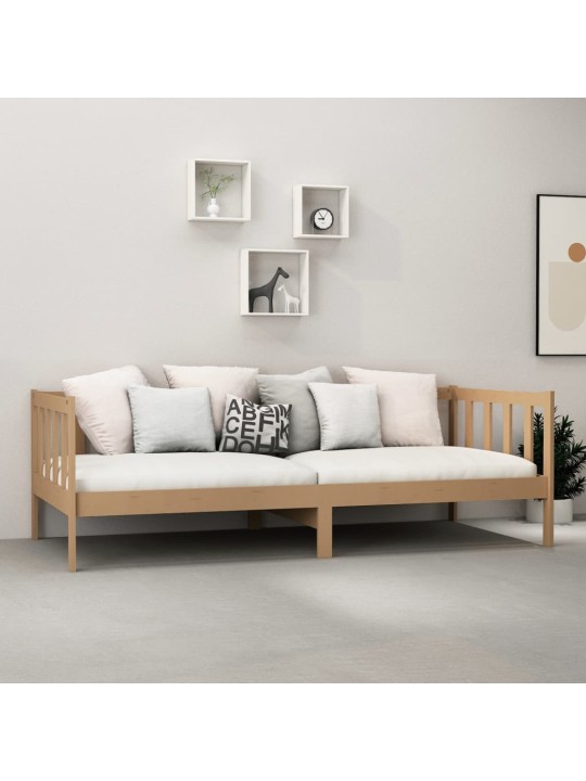Dīvāngulta ar matraci, 90x200cm, medus brūna, priedes masīvkoks