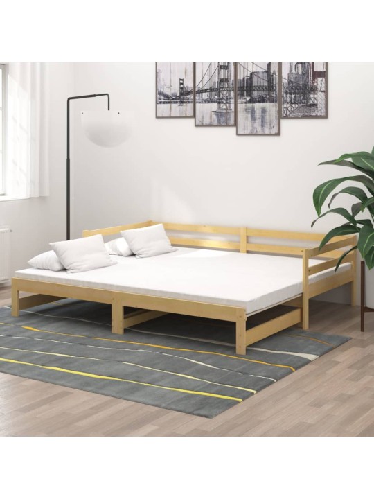 Izvelkama gulta, 2x(90x200) cm, priedes masīvkoks