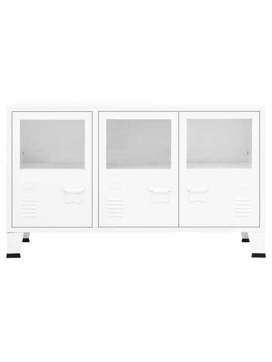 Kumode, balta, 105x35x62 cm, metāls un stikls