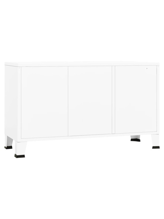 Kumode, balta, 105x35x62 cm, metāls un stikls