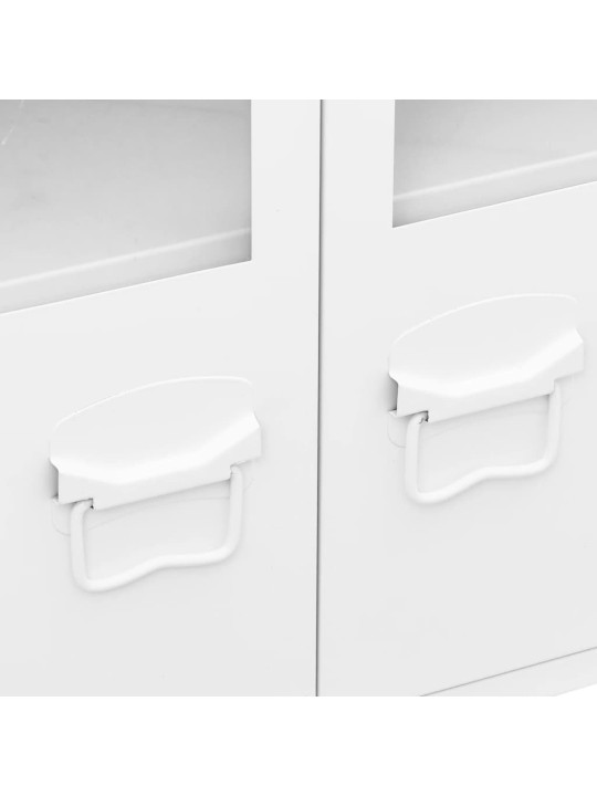 Kumode, balta, 105x35x62 cm, metāls un stikls