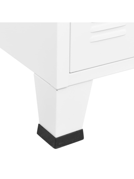 Kumode, balta, 105x35x62 cm, metāls un stikls