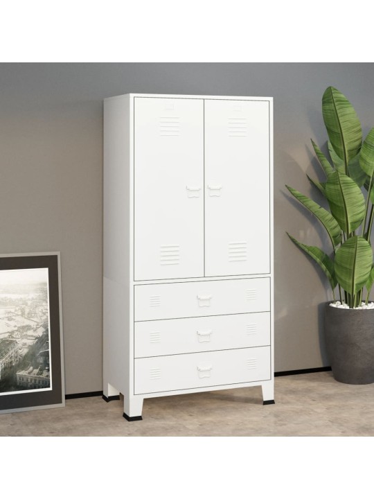 Skapis, 90x50x180 cm, metāls, balts