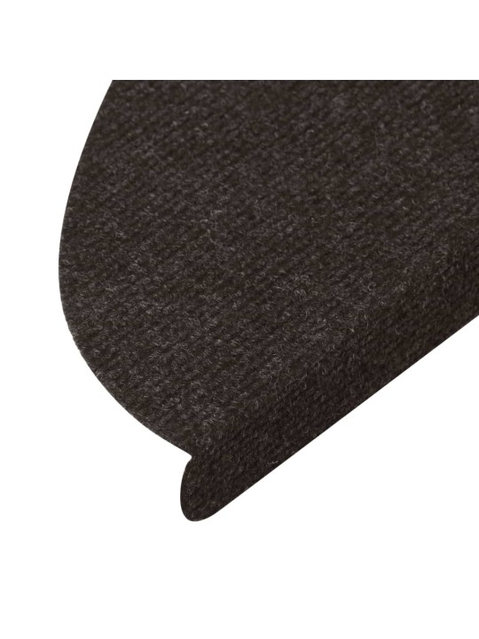 Kāpņu paklāji, 15 gab., pašlīmējoši, 56x17x3 cm, melni