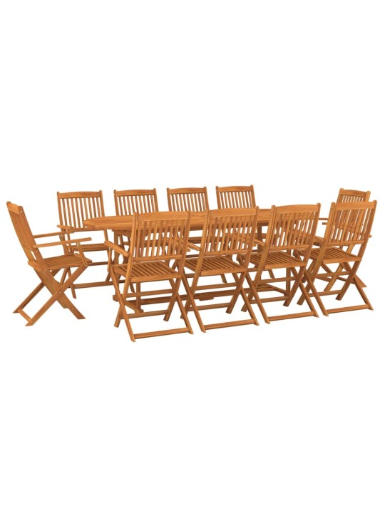 11-daļīgs dārza mēbeļu komplekts 220x90x75cm akācijas masīvkoks