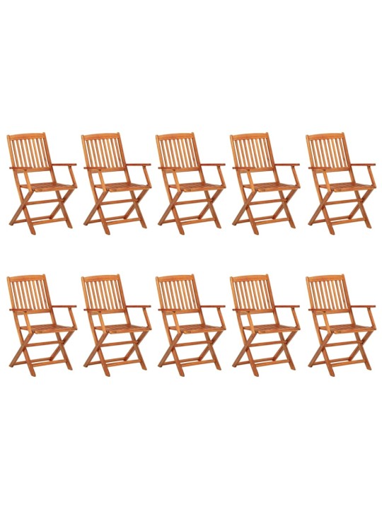 11-daļīgs dārza mēbeļu komplekts 220x90x75cm akācijas masīvkoks